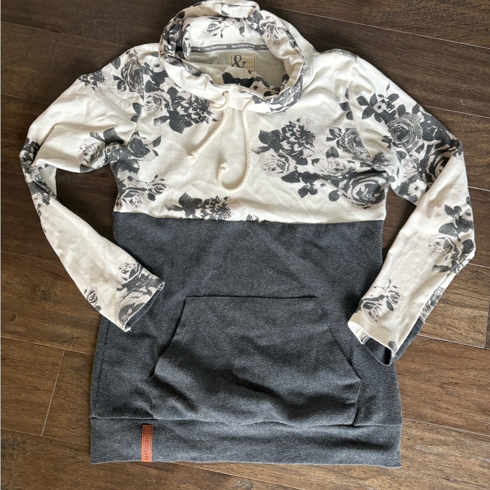 AMPERSAND AVE Floral Dreams cowl neck sweatshirt